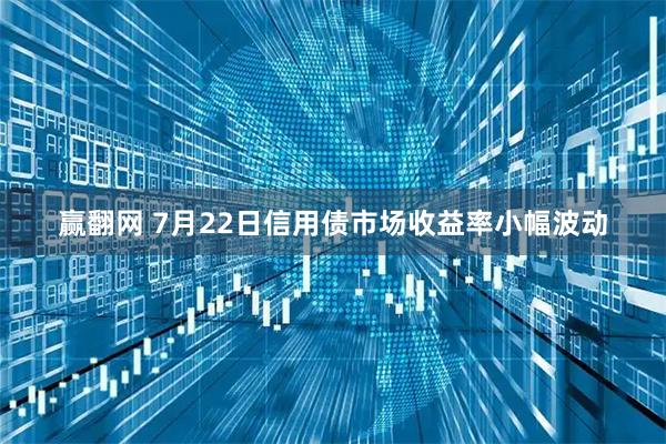 赢翻网 7月22日信用债市场收益率小幅波动